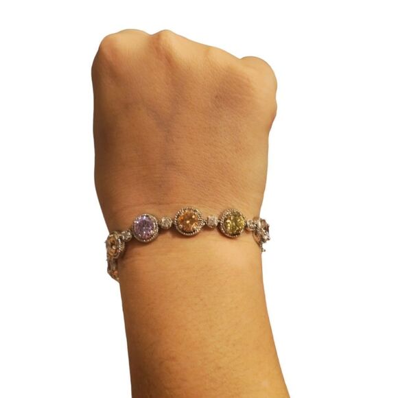 Sparkling Colorful Gemstone Bracelet - Picture 10 of 11